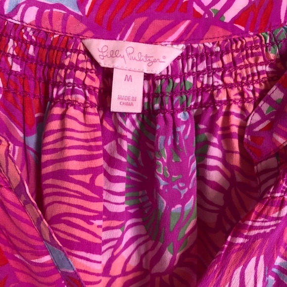 Lilly Pulitzer Elsa Silk top Worth It - Picture 3 of 5